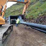 Pipeline at secondary intake being welded 